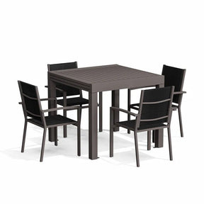 Balkonmöbel Set ausziehbar – Tisch 81–163 cm mit 2 oder 4 Armlehnstühlen, Aluminium, 3 Farben - Yardwell
