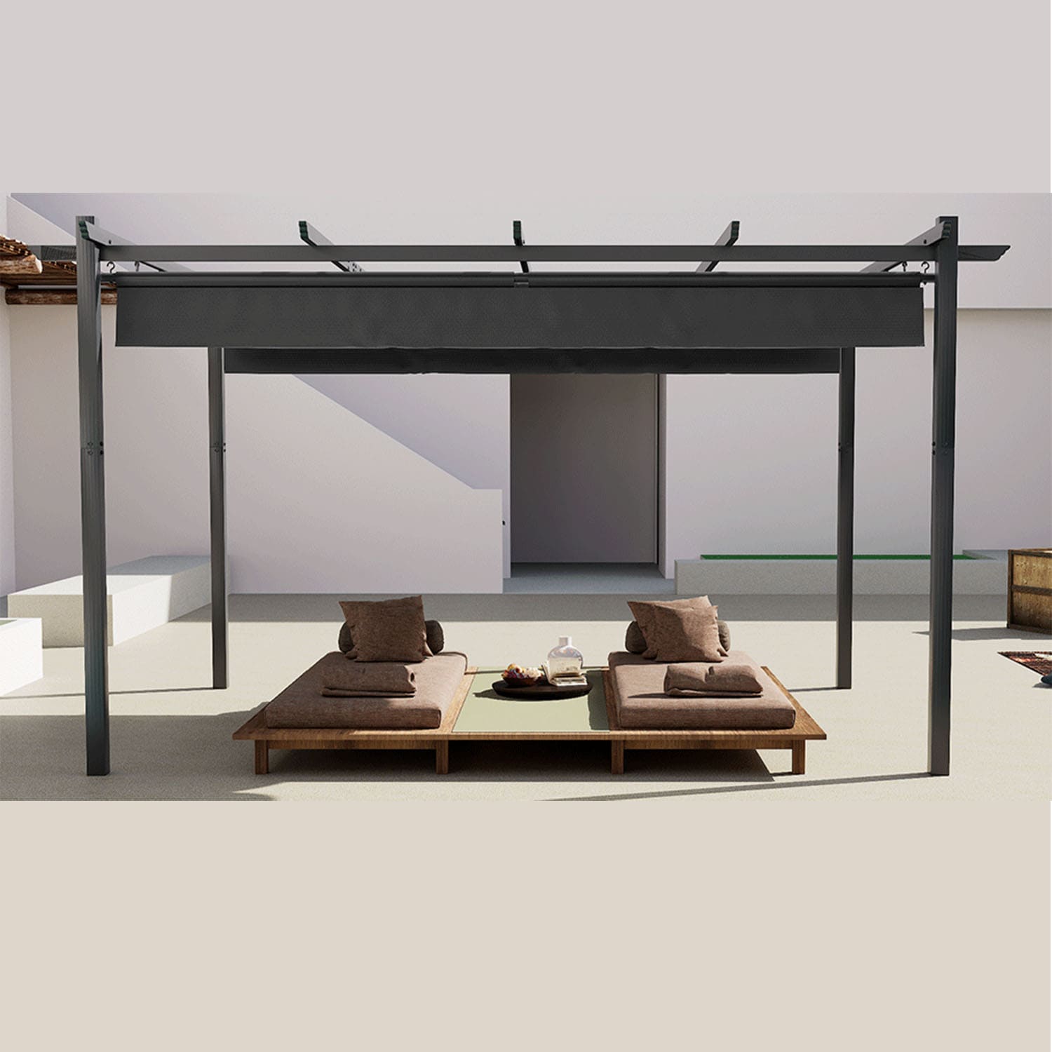 Pergola Gartenpavillon Wasserdicht mit verstellbarem Dach
