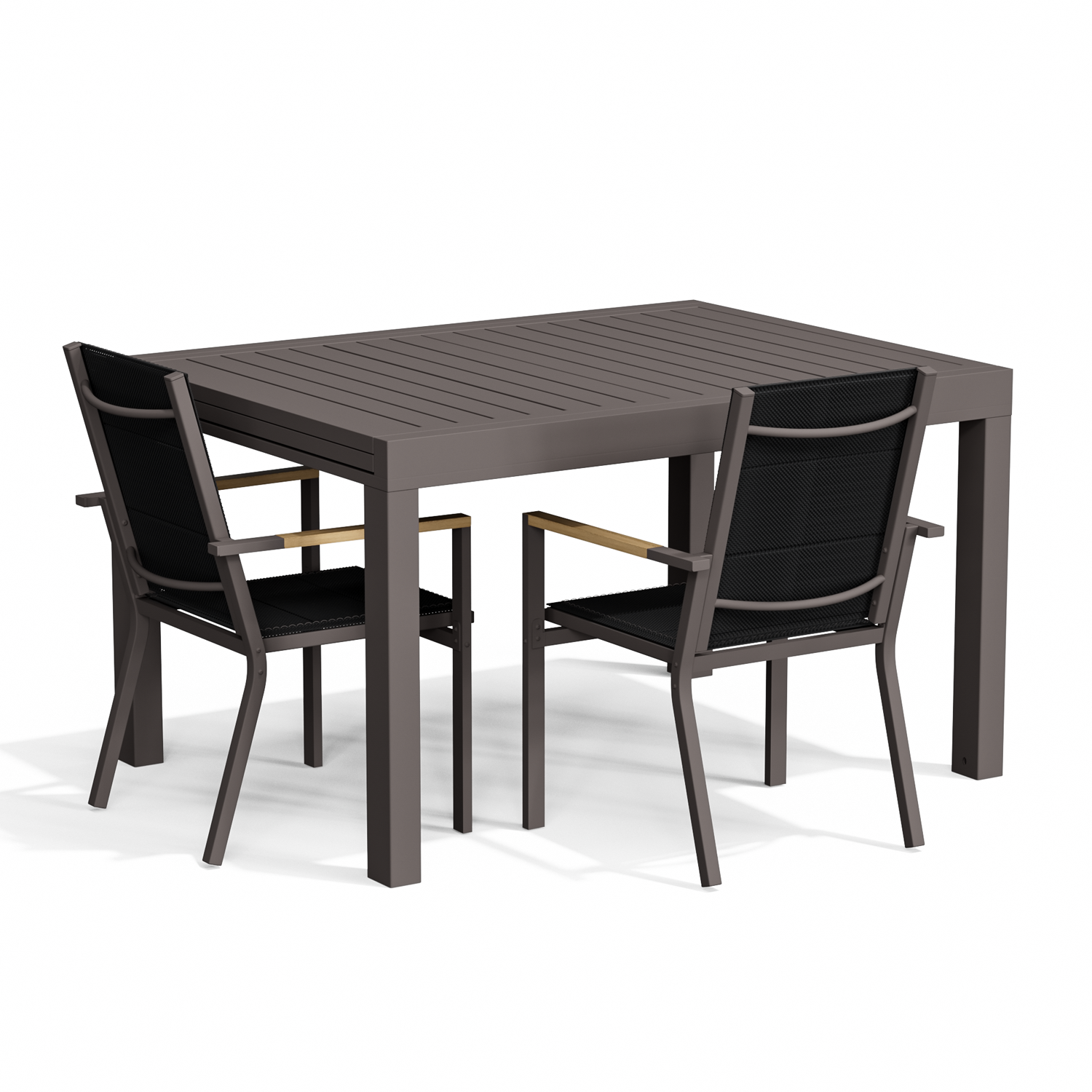 Yardwell 2-4 Sitzer Gartentisch ausziehbar Set aus Aluminium 130-260x80cm