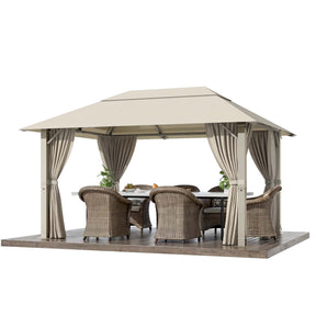 Yardwell Alu - Gartenpavillon 3x3m & 3x4m | Rostfreies Aluminiumgestell | 100% Wasserdicht & Stabil | Modernes Design - Yardwell