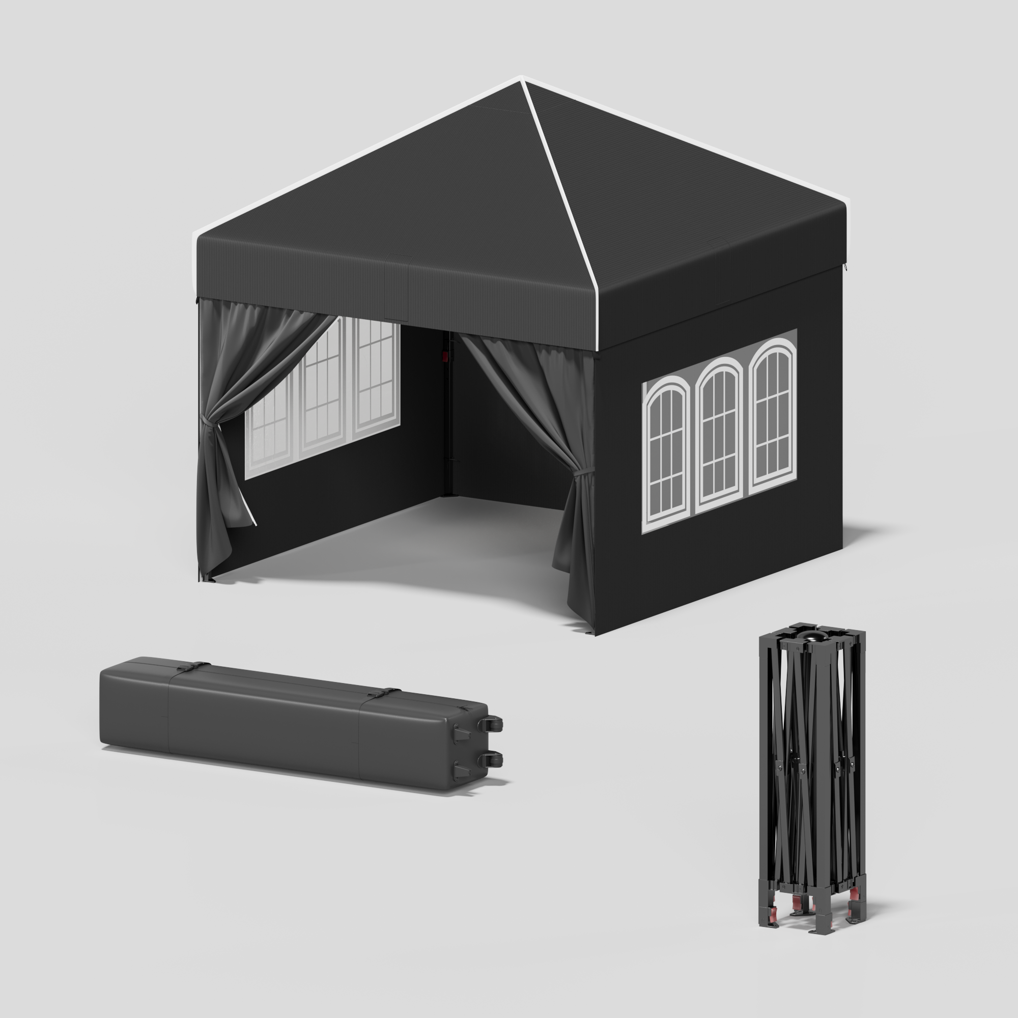 Spitzdach Faltpavillon – höhenverstellbare Beine & stabiler Klappmechanismus