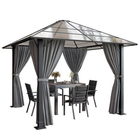 Yardwell Premium Hardtop Pavillon | Aluminium Dach & Gestell | 3x4m & 3x3m | Winterfest, Stabil & 100% Wasserdicht | Anthrazit - Yardwell