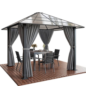 Yardwell Premium Hardtop Pavillon | Aluminium Dach & Gestell | 3x4m & 3x3m | Winterfest, Stabil & 100% Wasserdicht | Anthrazit - Yardwell