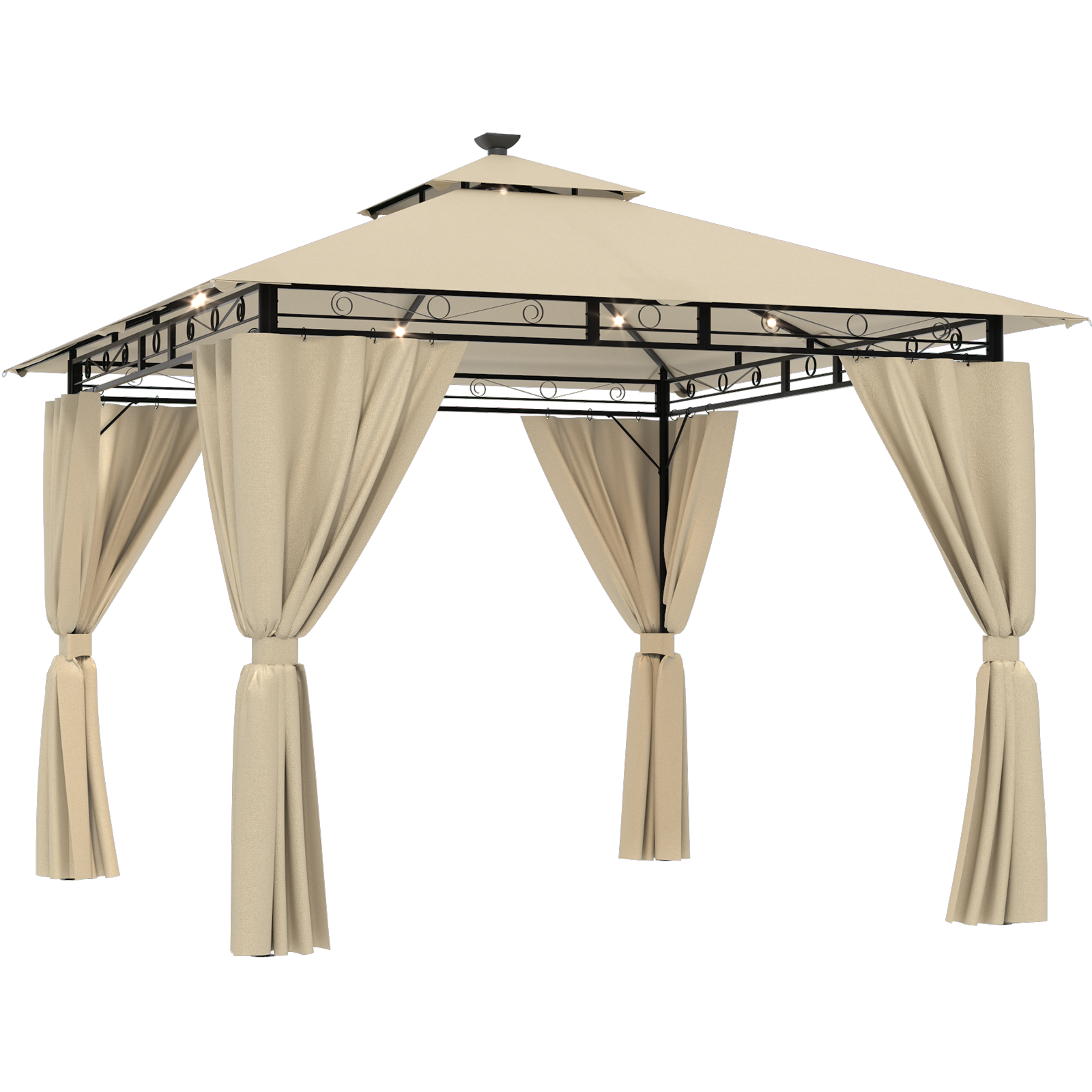 Gartenpavillon 3x3 / 3x4/3x6 mit Solar-Lichterketten