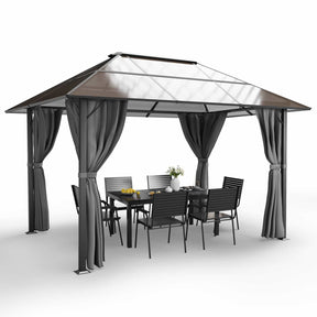 Yardwell Premium Hardtop Pavillon | Aluminium Dach & Gestell | 3x4m & 3x3m | Winterfest, Stabil & 100% Wasserdicht | Anthrazit - Yardwell