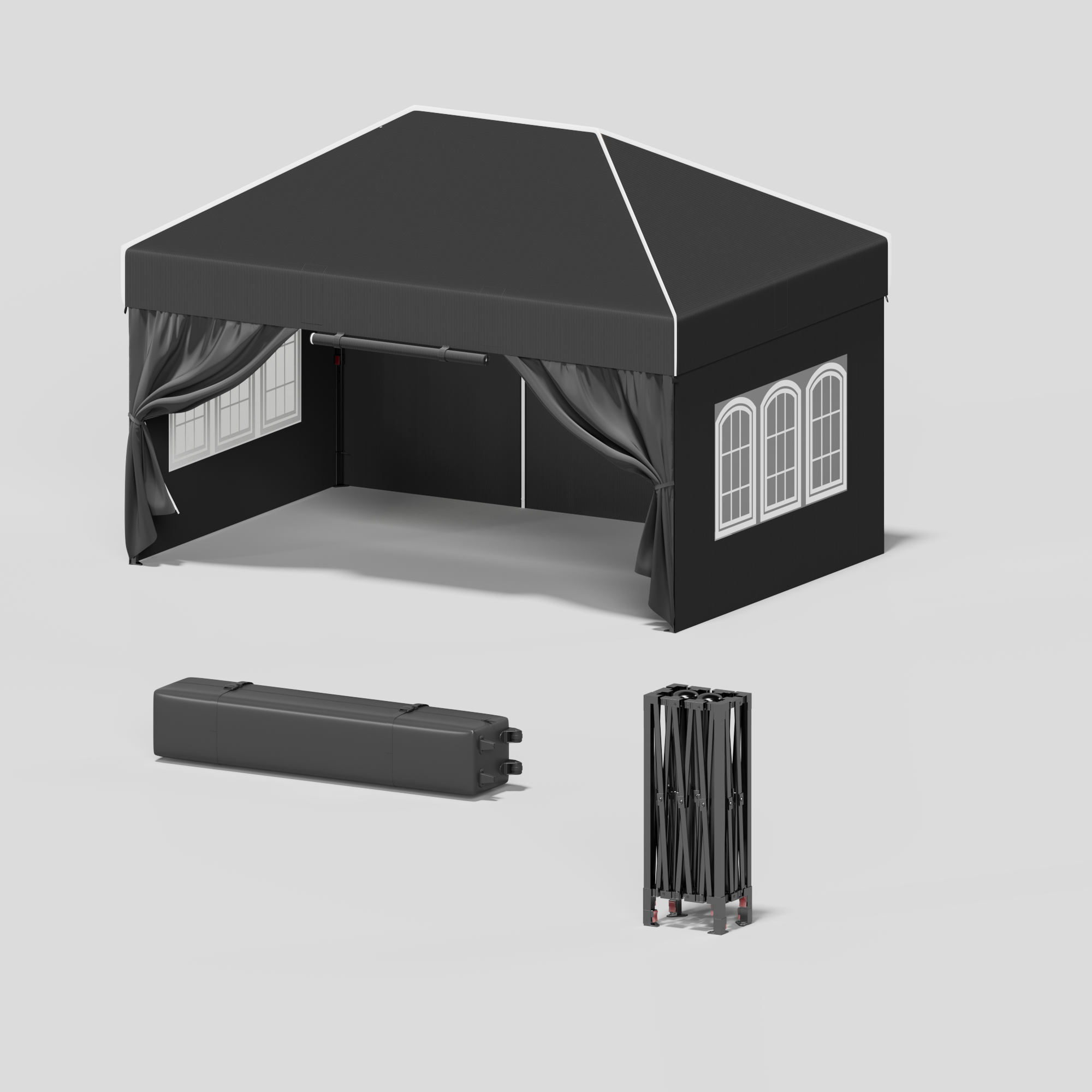 Spitzdach Faltpavillon – höhenverstellbare Beine & stabiler Klappmechanismus