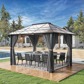 Yardwell Premium Hardtop Pavillon | Aluminium Dach & Gestell | 3x4m & 3x3m | Winterfest, Stabil & 100% Wasserdicht | Anthrazit - Yardwell