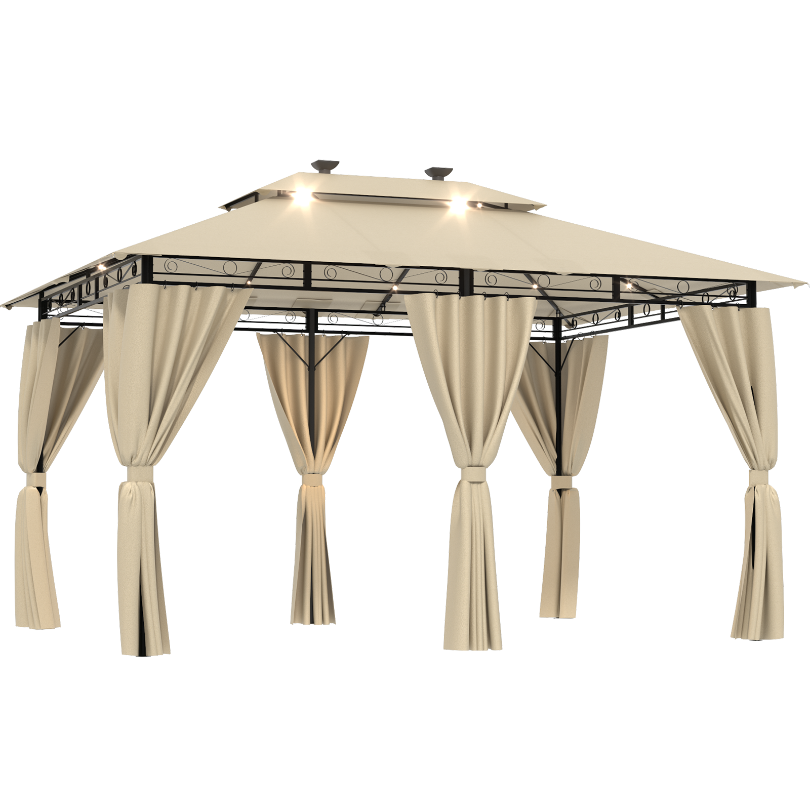 Gartenpavillon 3x3 / 3x4/3x6 mit Solar-Lichterketten