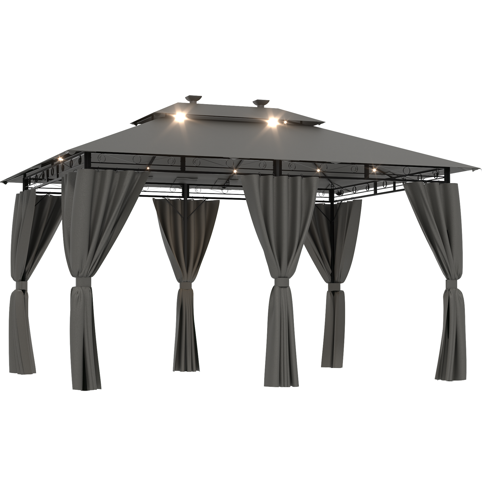 Gartenpavillon 3x3 / 3x4/3x6 mit Solar-Lichterketten