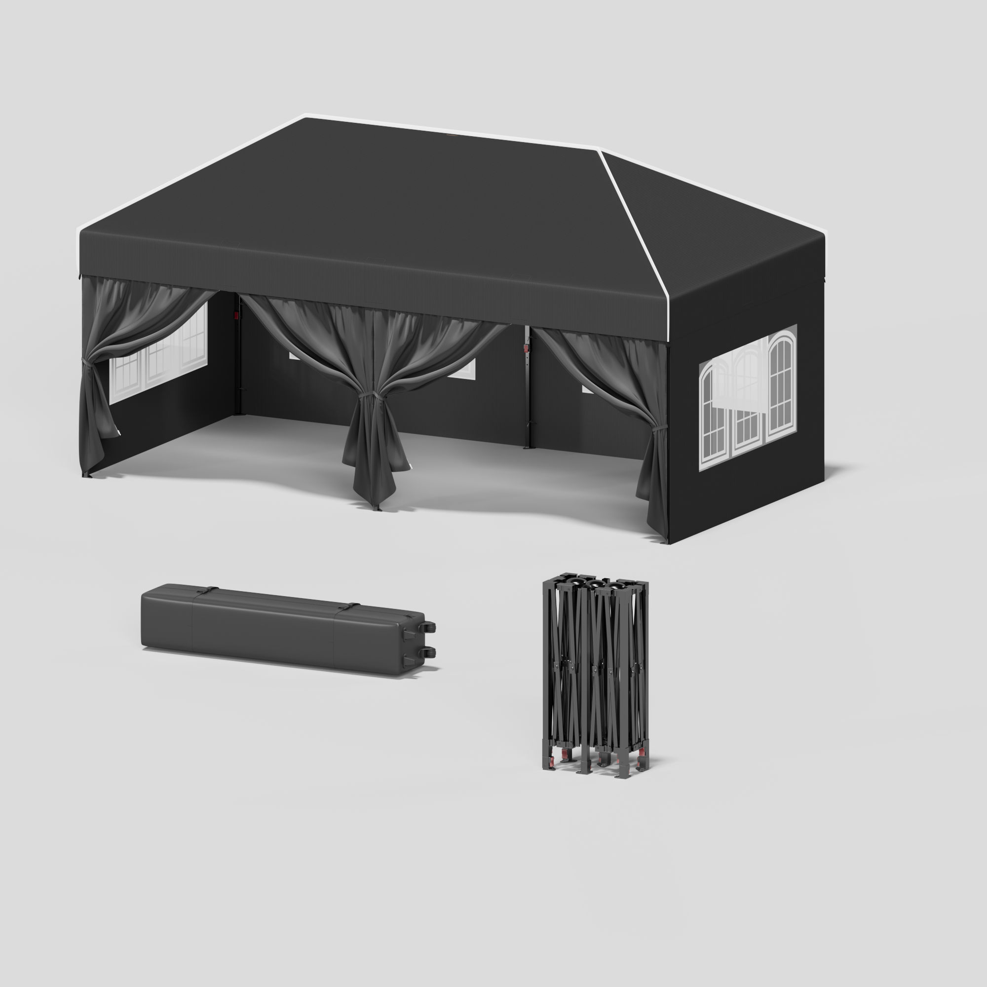 Spitzdach Faltpavillon – höhenverstellbare Beine & stabiler Klappmechanismus