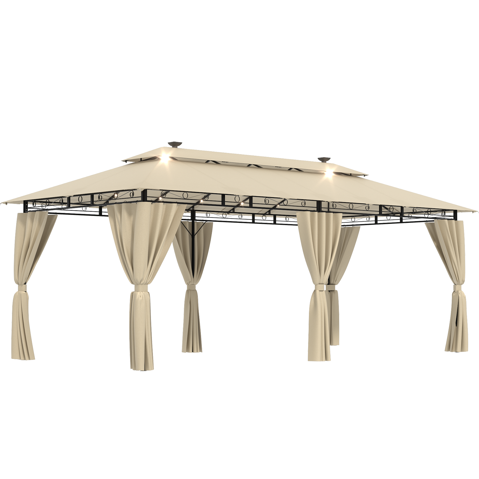 Gartenpavillon 3x3 / 3x4/3x6 mit Solar-Lichterketten