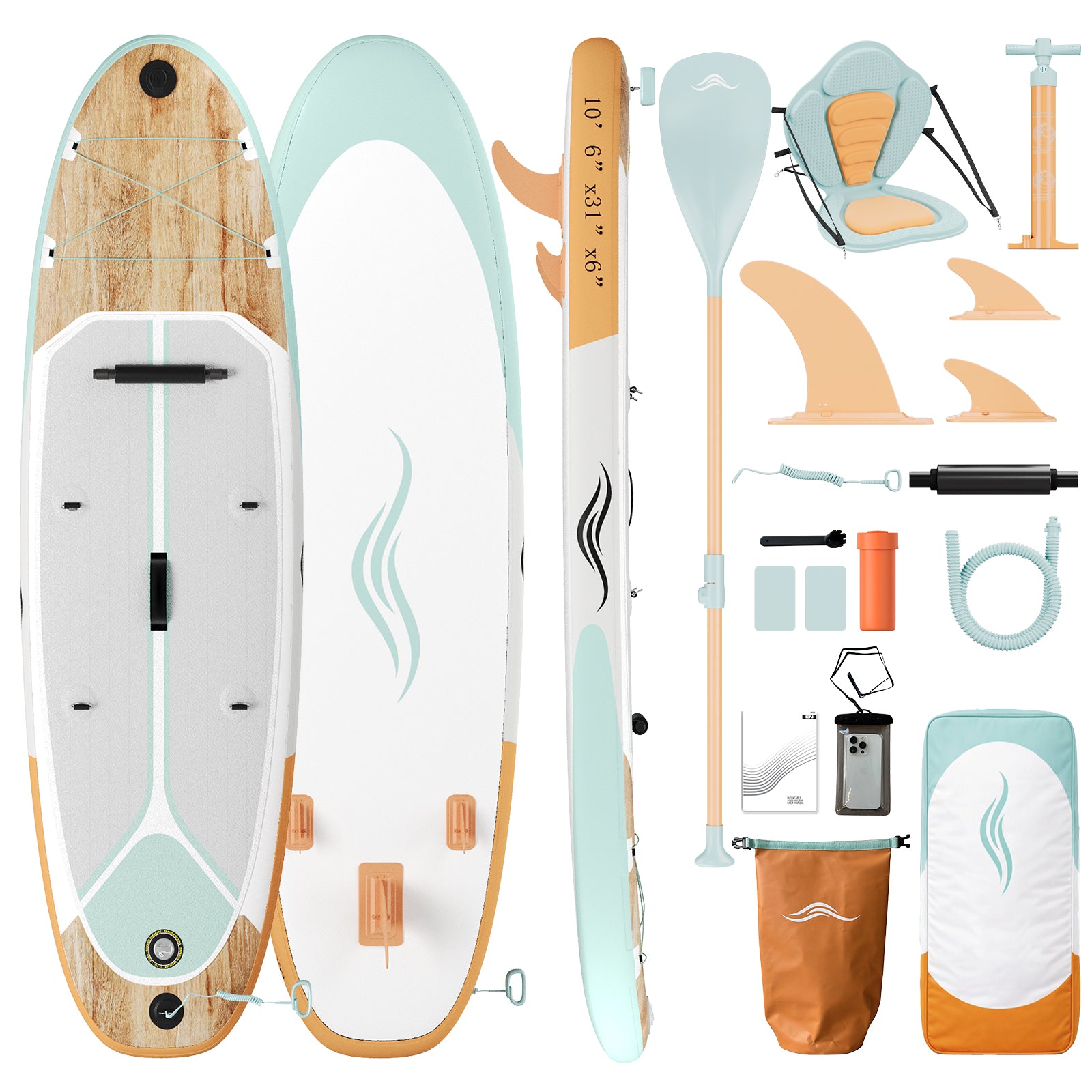 Yardwell Allround SUP Board 320cm | Aufblasbar & Stabil | Für Anfänger & Fortgeschrittene - Yardwell