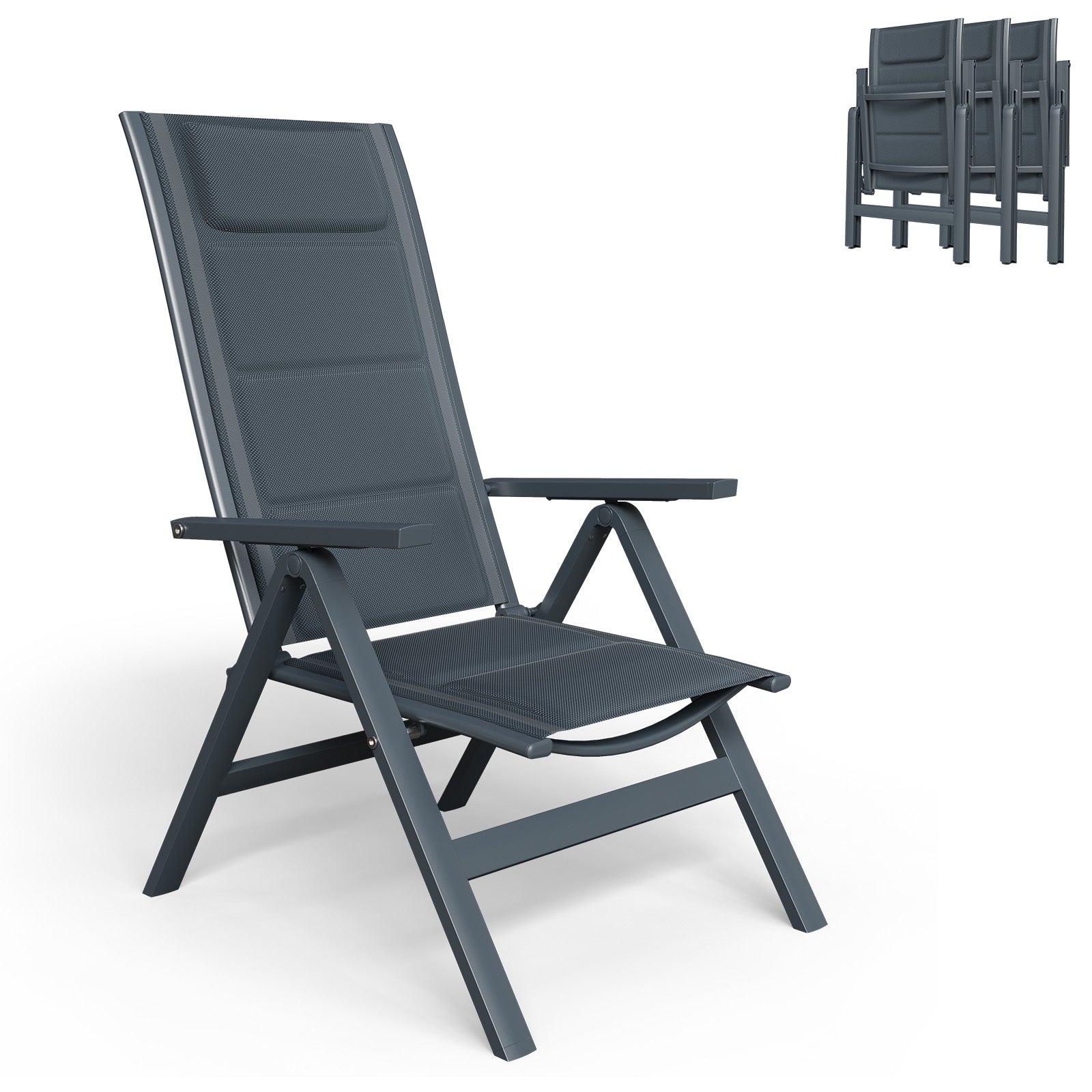 Liegestuhl mit 7-fach verstellbarer Rückenlehne