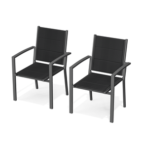 Gartenstühle Stapelbar Modern us Aluminium 2er Set Günstig (Aluminium - Griff oder Holzmaserungs - Griff) - Yardwell