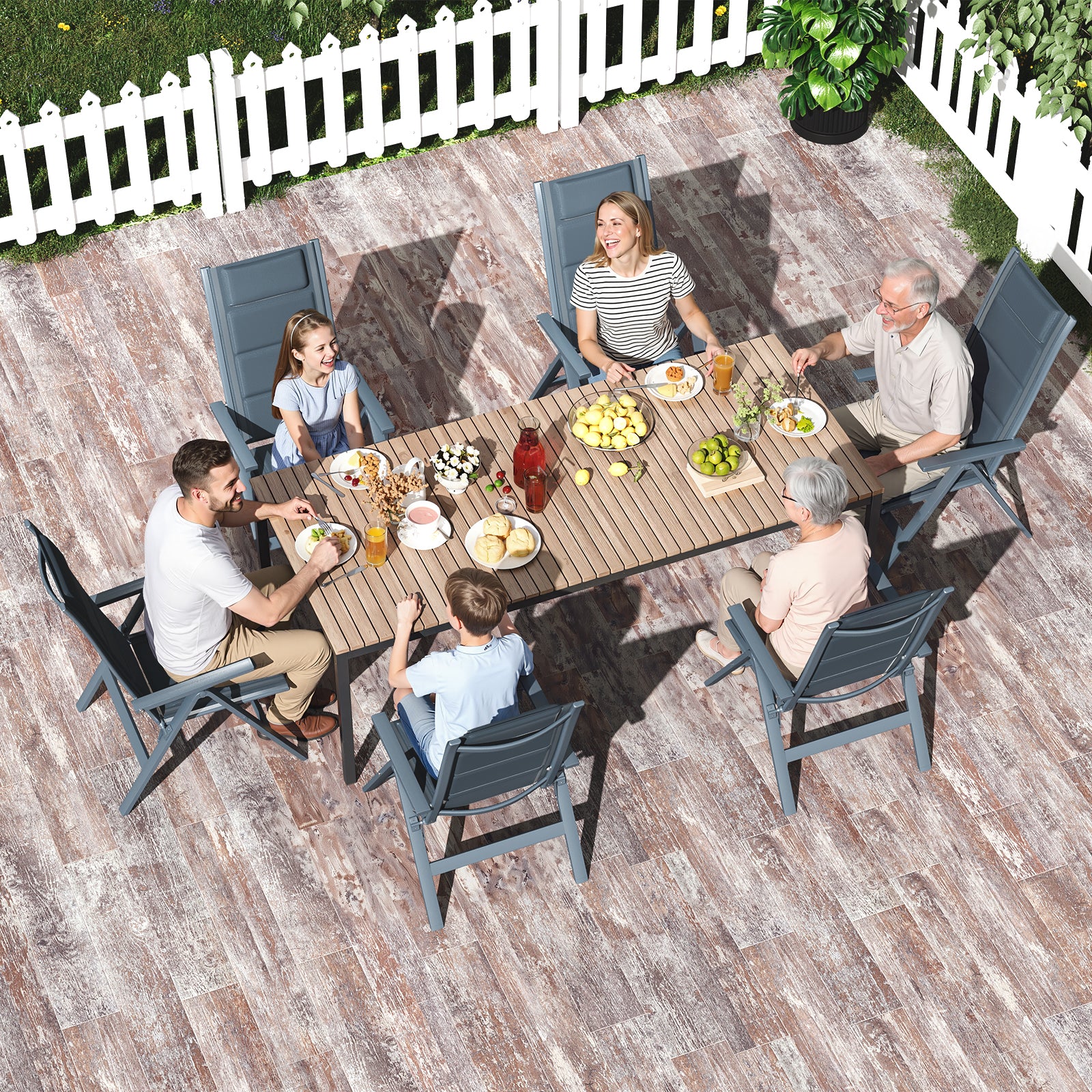 Liegestuhl mit 7-fach verstellbarer Rückenlehne