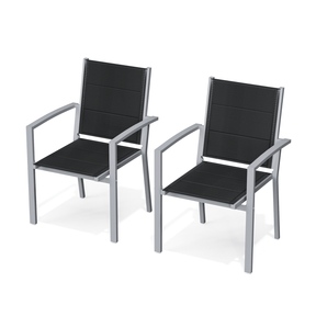 Gartenstühle Stapelbar Modern us Aluminium 2er Set Günstig (Aluminium - Griff oder Holzmaserungs - Griff) - Yardwell