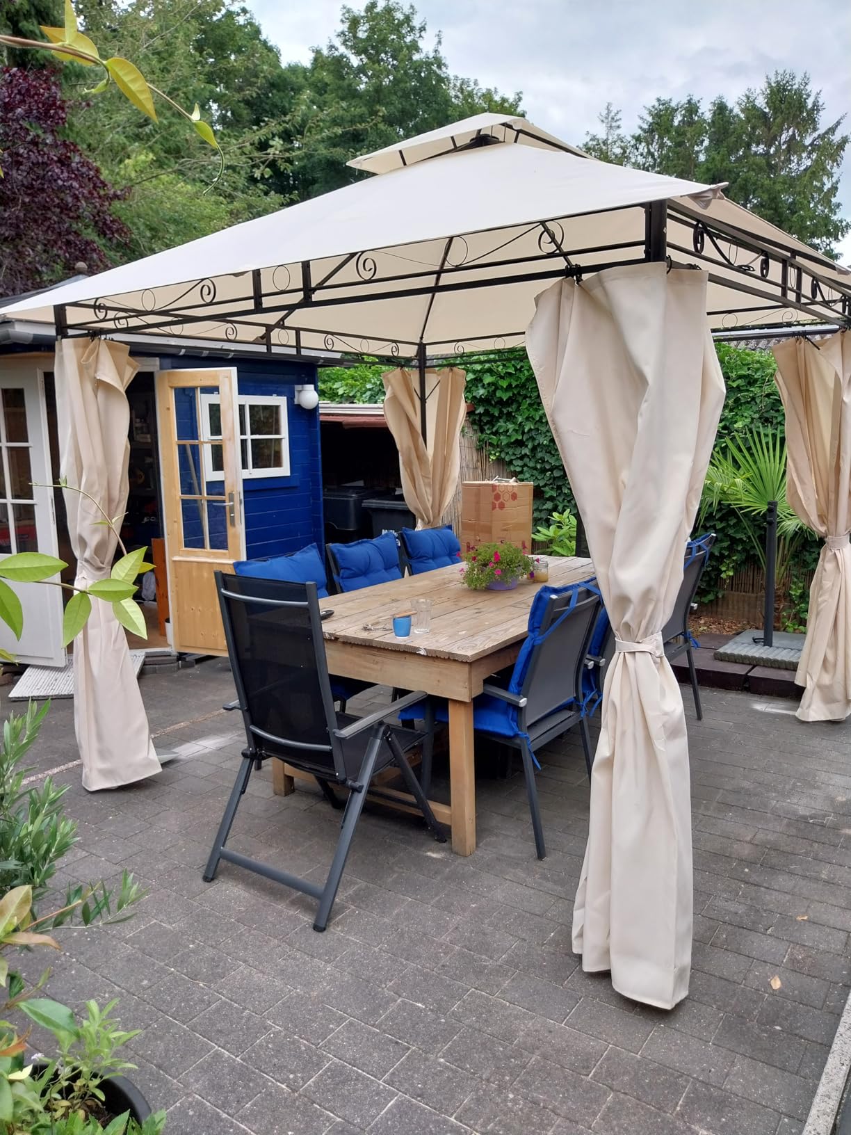 Gartenpavillon 3x3 / 3x4/3x6 mit Solar-Lichterketten