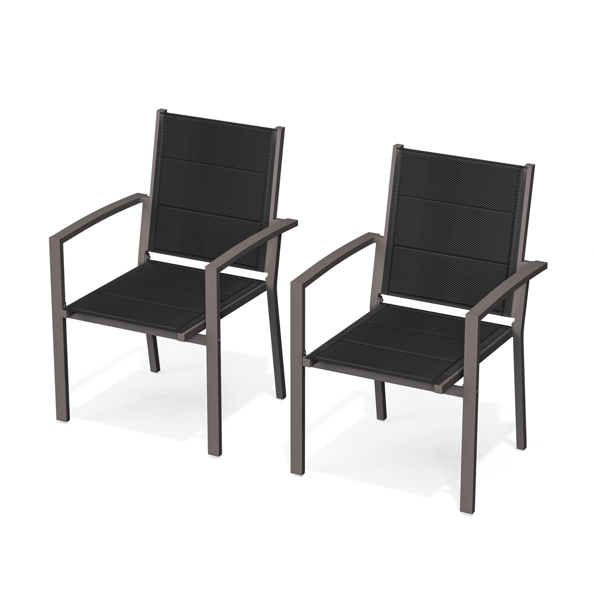 Gartenstühle Stapelbar Modern us Aluminium 2er Set Günstig (Aluminium - Griff oder Holzmaserungs - Griff) - Yardwell