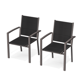 Gartenstühle Stapelbar Modern us Aluminium 2er Set Günstig (Aluminium - Griff oder Holzmaserungs - Griff) - Yardwell