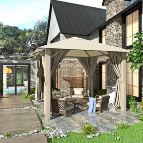 Yardwell Alu - Gartenpavillon 3x3m & 3x4m | Rostfreies Aluminiumgestell | 100% Wasserdicht & Stabil | Modernes Design - Yardwell