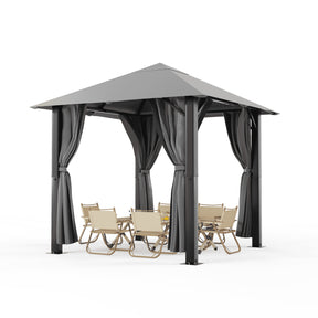 Yardwell Alu - Gartenpavillon 3x3m & 3x4m | Rostfreies Aluminiumgestell | 100% Wasserdicht & Stabil | Modernes Design - Yardwell