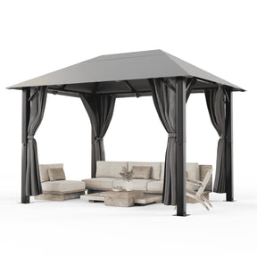 Yardwell Alu - Gartenpavillon 3x3m & 3x4m | Rostfreies Aluminiumgestell | 100% Wasserdicht & Stabil | Modernes Design - Yardwell