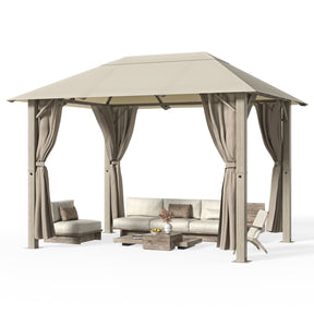 Yardwell Alu - Gartenpavillon 3x3m & 3x4m | Rostfreies Aluminiumgestell | 100% Wasserdicht & Stabil | Modernes Design - Yardwell