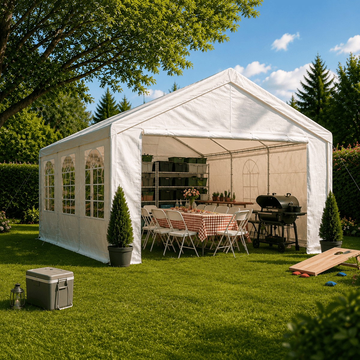 Partyzelt kaufen 3x6 / 4x6 / 4x8 m – Wasserdicht & Stabil | Yardwell - Yardwell
