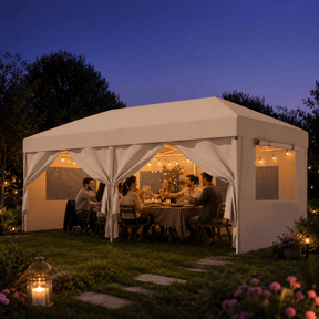 Faltpavillon mit Moskitofenstern – Wasserdicht, UV - Schutz, mit Netz - Seitenwänden - Yardwell