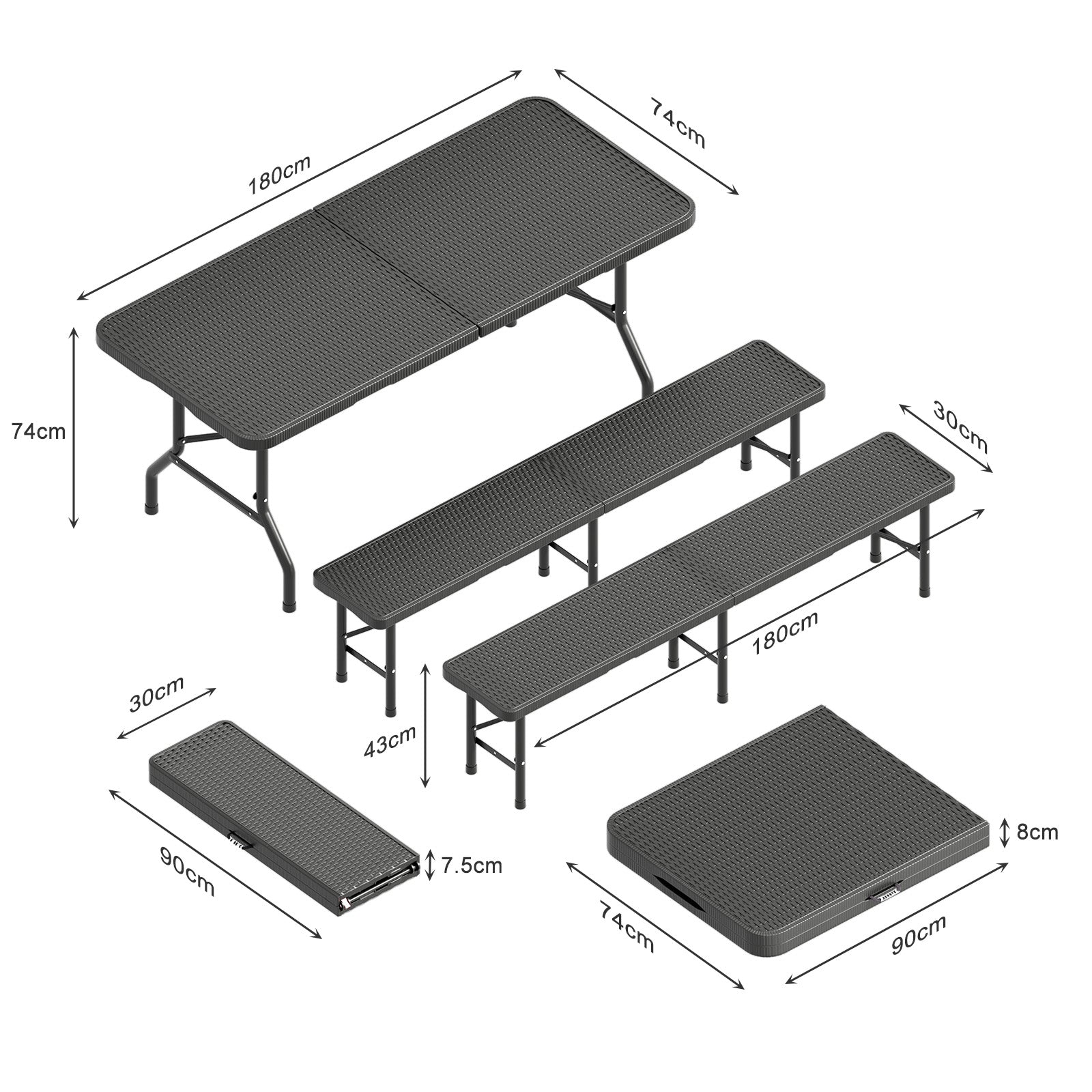 Kunststoff-Klappstuhl-Set – faltbar, leicht & vielseitig einsetzbar