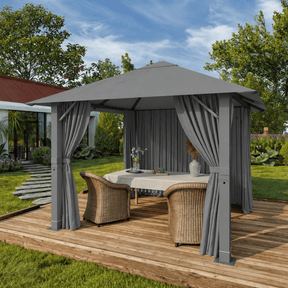 Yardwell Alu - Gartenpavillon 3x3m & 3x4m | Rostfreies Aluminiumgestell | 100% Wasserdicht & Stabil | Modernes Design - Yardwell