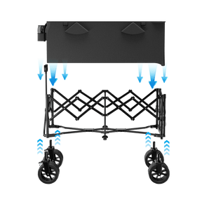 Faltbarer Bollerwagen 150KG mit einseitig aufklappbarer Seitenwand - Yardwell